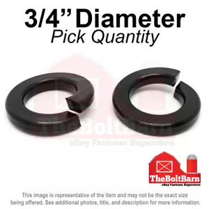 3/4 Zoll Legierter Stahl Split Ring Schloss Unterlegscheiben Klasse 8 Schwarzoxid (Menge auswählen) - Bild 1 von 2