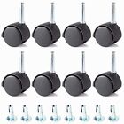8 X 360 Degree Rotated Win Wheels Castors With Inserts For Bed  Sofa Chair Black