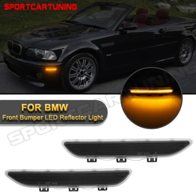 LED Front Bumper Reflector Light for 2002-06 BMW 3 Series E46 2D Coupe Facelift - Image 1 of 4