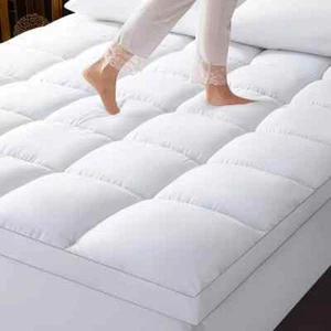 4" DEEP THICK "MATTRESS TOPPER" HEAVY BOX STITCHED HOTEL QUALITY ALL SIZE FOR UK - Picture 1 of 2