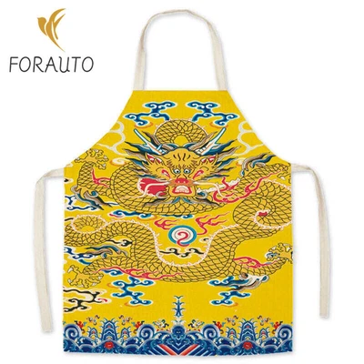 Chinese Fashion Household Linen Apron Household Kitchen Oil Stain Proof Apron - Image 1 of 4