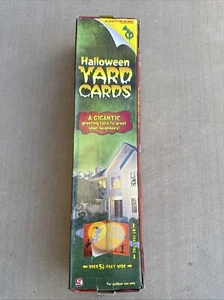 Gemmy 5ft x 4ft Wide Happy Halloween Yard Card Trick Treat Witch - Picture 1 of 3