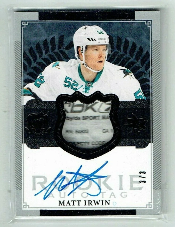 13-14 UD Upper Deck The Cup  Matt Irwin  /3  Rookie  Tag  Auto  - Image 1 of 1