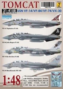 DXM decal 1/48 USN F-14 Tomcat Collection 2 (VF-14 / VF-84 / VF-74 / VX-30) - Picture 1 of 4