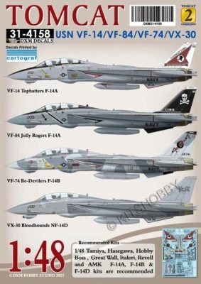 DXM decal 1/48 USN F-14 Tomcat Collection 2 (VF-14 / VF-84 / VF-74 / VX-30) - Image 1 of 4