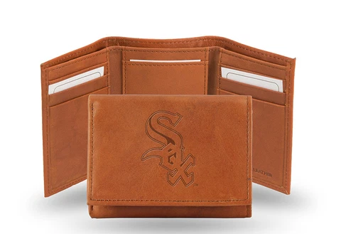 Chicago White Sox Leather Tri Fold Wallet Embossed Logo Cover