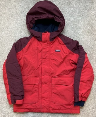 Chaqueta de Invierno Lands End Niños Pequeña 8 Roja Crece una Capucha Larga Forrada de Vellón Exterior Foto 1 de 4