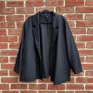 Blazer Jersey Eileen Fisher $398 Lana Fieltro Negro 3X NUEVO - Imagen 1 de 12