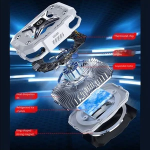 Compact Phone Cooler with Magnetic Design and Real Time Temperature Monitor - Zdjęcie 1 z 12