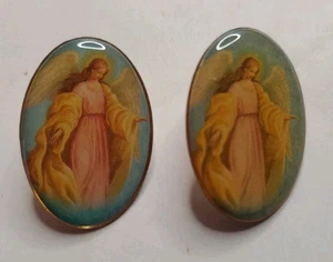 Guardian Angel Enamel Lapel/Hat Pin Christian Heaven Spiritual Religion VTG Lot  - Picture 1 of 3