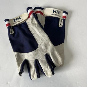 Guanti sportivi vintage Helly Hansen senza dita rosso bianco blu - Foto 1 di 11