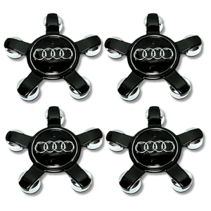 Alloy Wheel Centre Cap Hub x4 For Audi 8R0601165 Black 135mm A1 A2 A3 A4 A5 A6 - Picture 1 of 12