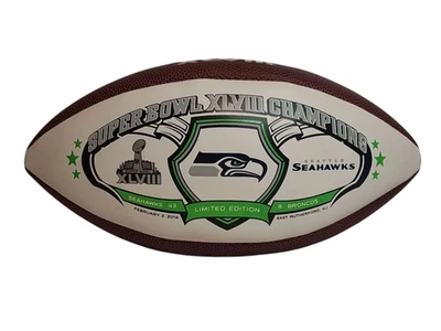 Super Bowl XLVIII 2014 NFL Limited Edition Commemorative Football Seahawks Gift - Image 1 of 4