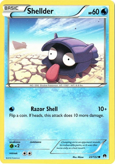 Shellder - 22/122 - Common - Moderately Played - Image 1 of 1