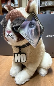 Neu mit Etikett mürrische Katze 10 Zoll Plüschtier Stofftier flauschig & OHNE Halsband Grand Junction Meme - Bild 1 von 14