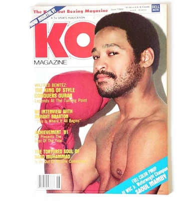JUNE 1982 KO BOXING MAGAZINE WILFRED BENITEZ DWIGHT BRAXTON QUAWI SAAD MUHAMMAD - Image 1 of 4