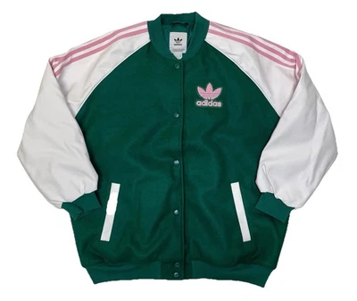 Adidas Originals SST VRCT Jacket White Pink Collegiate Green IM9825 Wmn's Size S - Image 1 of 4
