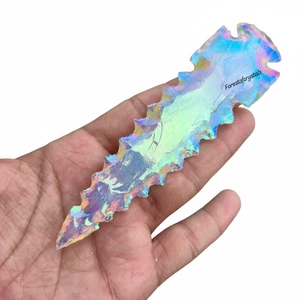 Unique Angel Aura Opalite Spearhead Large Crystal Arrowhead Healing Metaphysical - Picture 1 of 8