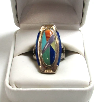 ANILLO CAROLYN POLLACK RELIOS PLATA ESTERLINA 14K INCRUSTACIÓN DE MÚLTIPLES PIEDRAS PRECIOSAS TALLA 7 Foto 1 de 4