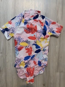 GAP Kids Girl Zip Floral Swimsuits One-Piece XS - Picture 1 of 4