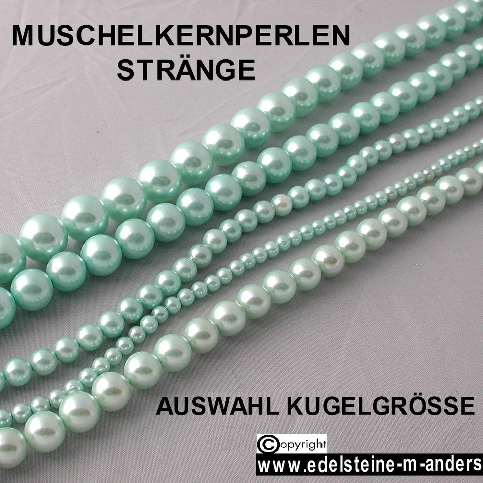 Muschelkernperlen Edelstein Strang Muschelkern Kugeln Schmuck Perlen 4mm-12mm - Bild 1 von 1