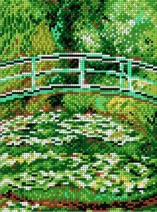 Lienzo a punta de aguja de orquídea para puntada media sin hilo después de Claude Monet -... - Imagen 1 de 1
