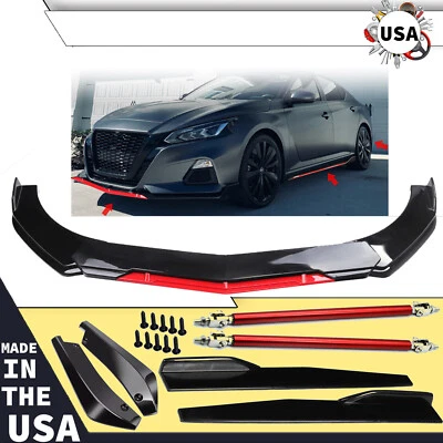 For Nissan Altima 19-21 Front Bumper Lip Splitter Spoiler Body Kit Side Skirt - Image 1 of 4