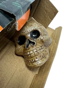 Holiday Home Skull Lights 10 Incandescent Clear Halloween Yard Decoration New - Picture 1 of 5