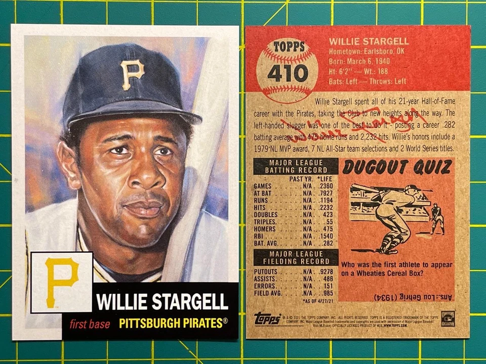 TOPPS Living Set Card #410 WILLIE STARGELL - Pittsburgh Pirates HOF SP 2700 made - Image 1 of 1