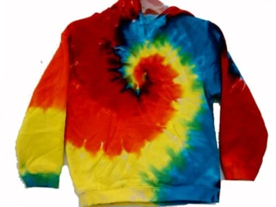 YOUTH KIDS YL Multicolor Remolino TIE DYE HOODY Sudadera con Capucha JUVENTUD GRANDE Foto 1 de 4