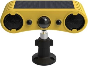 Solar Outdoor-Indoor Motion Sensor Alarm - Loud Noise Maker! 13 Sound Yellow  - Picture 1 of 7