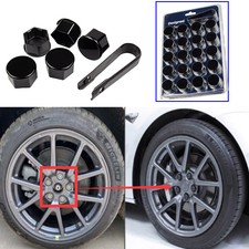 Paquete De 20 CASQUILLOS DE CROMO Tuercas Hexagonales de 19mm Rueda De Coche Tornillos Cubre Ford FOCUS Lugs