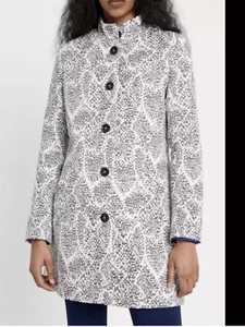 Desigual Black & White Cotton Blend Woven Coat Size 46 US 12 - Picture 1 of 11