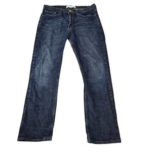 Levis Strauss Jeans Mens 36x32 Blue Straight Leg Denim Casual Classic Dark Wash - Picture 1 of 11
