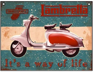 LAMBRETTA It's a way of Life - Vintage - Metal Sign For Indoor or Outdoor  - Picture 1 of 1