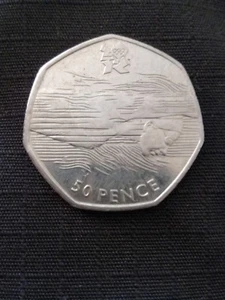 50p Münze Olympia Wasser/Schwimmen 2011 - Bild 1 von 2