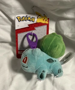 Pokemon 4'' Bulbasaur Plush Bag Clip Key Chain NEW - Picture 1 of 5