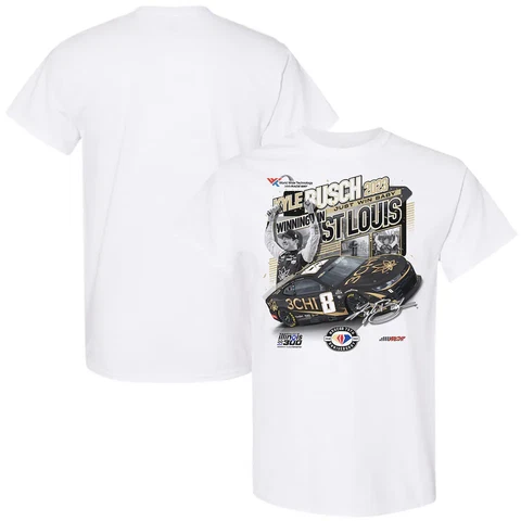 Kyle Busch 2023 Checkered Flag #8 3CHI WWTR/Enjoy Illinois 300 Winner Tee Cover