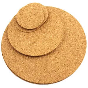 Cork Discs Pad Flexible Round Plate Diameter 50/100/150mm Mould Sheet 2mm Thick - Picture 1 of 5