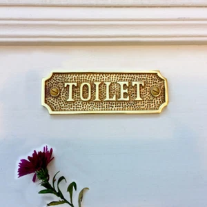 Note signs toilet - guest toilet sign toilet door - brass toilet signs - Picture 1 of 1