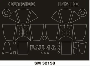 F4U-1A CORSAIR CANOPY PAINTING MASK TO TAMIYA KIT #SM32158 1/32 MONTEX - Picture 1 of 1