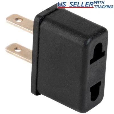 EU Euro Europe to US USA Power Jack Wall Plug Converter Travel Adapter Adaptor - Image 1 of 3