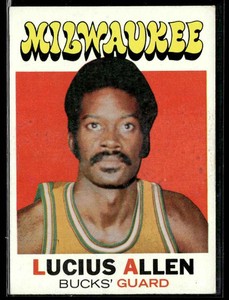 1971-72 Topps Basketball Lucius Allen Milwaukee Bucks #27