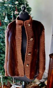 WUNDERSCHÖNE NERZ CARDIGAN PULLOVER JACKE EVANS FURS PARIS ..TOP ZUSTAND S/M - Bild 1 von 6