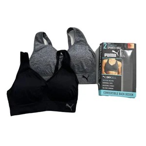 Puma PACK de 2 sujetadores deportivos sin costuras convertibles traseros MEDIANO NUEVO/caja: rasgado abierto/toque - Imagen 1 de 19