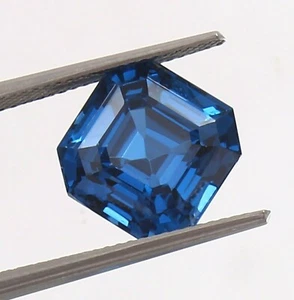 AAA Flawless Mozambique Blue Tourmaline Loose Square Cut Stone Tourmaline 8.25 C - Picture 1 of 4