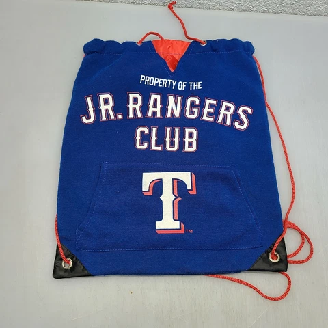 Texas Rangers Draw String Bag Baseball Jr Rangers Club  Backpack Blue Red 13x15 Cover