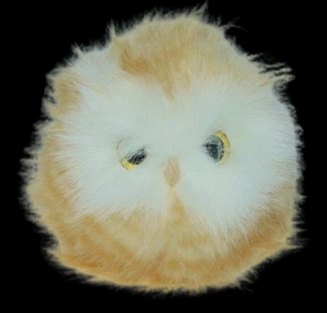 Aurora Owl Plush Bird 5" Tan White Stripes Luxe Boutique Adair Fluffy - Picture 1 of 2