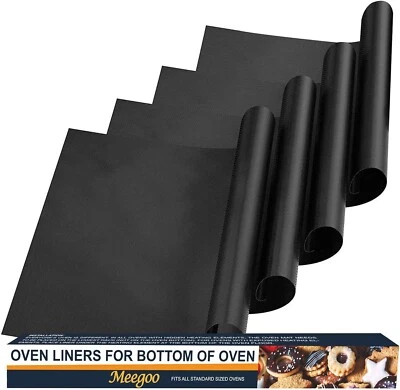 Oven Liners for Bottom of Oven Large Thick Heavy Duty Reusable Non-Stick - Image 1 of 4