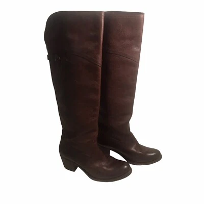 Frye Women's Jane Tall Brown Leather Pull on Riding Boots Size 7.5 B #77595 - Image 1 of 4